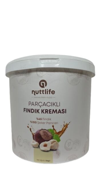 NUTTLIFE PARÇACIKLI FINDIK KREMASI (%45 FINDIK) 10 KG